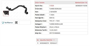 TURBO BORUSU RENAULT CLIO III  1.5 DCI MODUS  1.5 DCİ