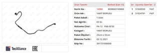YAKIT BORUSU FİAT DOBLO 1.6 2.0 MULTİJET