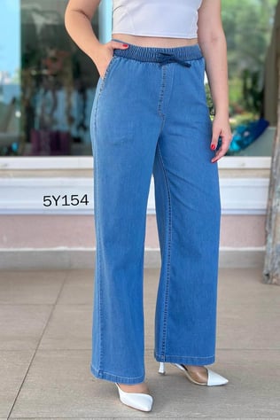 Ultra Likralı Beli Lastikli Kot Pantolon