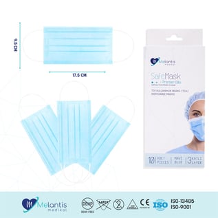  Morven Erkek Mavi 3 Katlı Telli Cerrahi Maske 10'lu X 5 Kutu