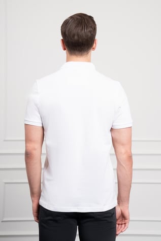 Morven Erkek Beyaz Basic Polo Yaka Dynamic Fit T-Shirt
