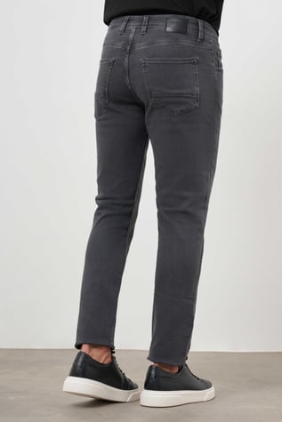 Morven Erkek Gri Denim 5 Cep Slim Fit Jean Kot Pantolon