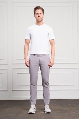 Morven Erkek Gri Slim Fit Dar Kesim Chino Pantolon