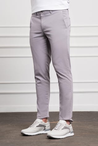 Morven Erkek Gri Slim Fit Dar Kesim Chino Pantolon