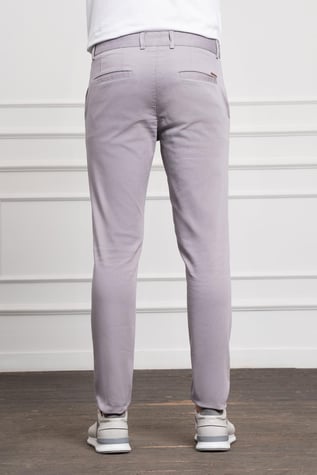 Morven Erkek Gri Slim Fit Dar Kesim Chino Pantolon