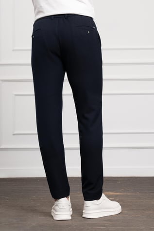 Morven Erkek Lacivert Jogger Slim Fit Dar Kesim Çıtçıtlı İpli Pantolon