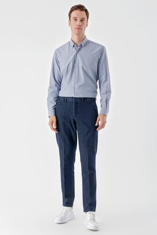 Morven Erkek Lacivert Pamuk Yan Cep Dynamic Fit Chino Pantolon