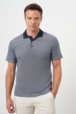 Morven Erkek Lacivert Trend Cepli Polo Yaka T-Shirt