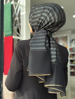 Abiye İthal Şal Siyah Rengi