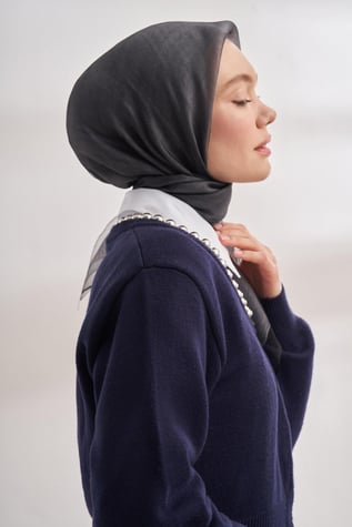 Armanda Tül Abiye Eşarp Siyah Füme Rengi