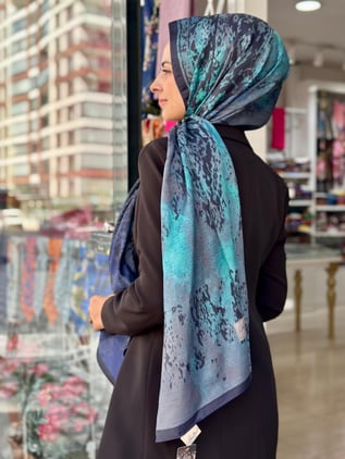 Desenli özel Seri Şal (Mavi-07)