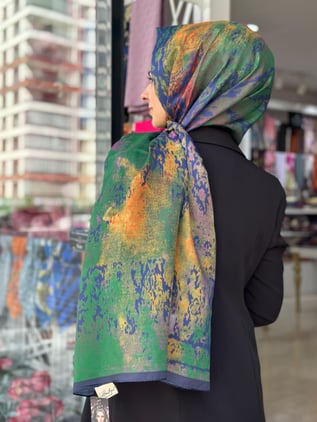Desenli özel Seri Şal (Yeşil-08)