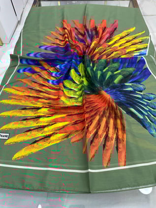 Desenli Pamuklu Şal (Mint)