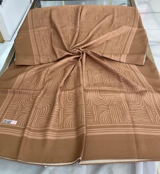 Ladure Desenli Butik Şal Kahve Rengi