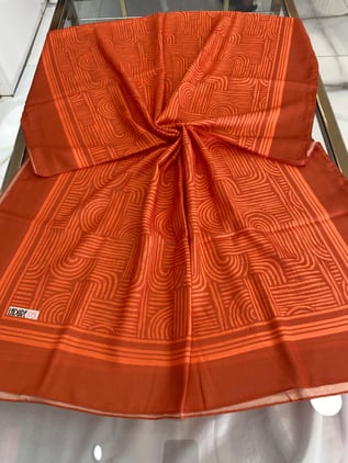 Ladure Desenli Butik Şal Turuncu Rengi