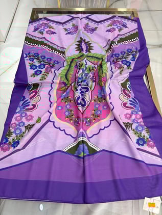 Ladure Etnik Desenli Butik Şal Mor Rengi