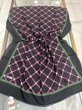 Ladure Logo Desenli Butik Şal Siyah 02 Rengi
