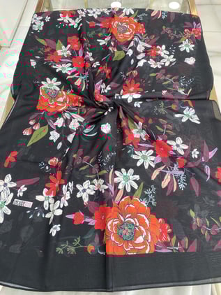 Ladure Papatya Desenli Butik Şal 01