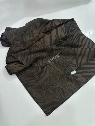 Siyane Zebra Desenli Kahve Rengi
