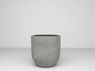 Geven Serisi Yuvarlak Beton Gri Saksı