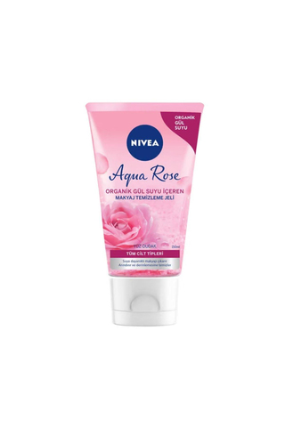 NIVEA Aqua Rose Organik Gül Suyu Içeren Makyaj Temizleme Jeli 150ml, Suya Dayanıklı Makyajı Çıkarır