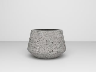 Amber Serisi Yuvarlak Beton Gri Saksı