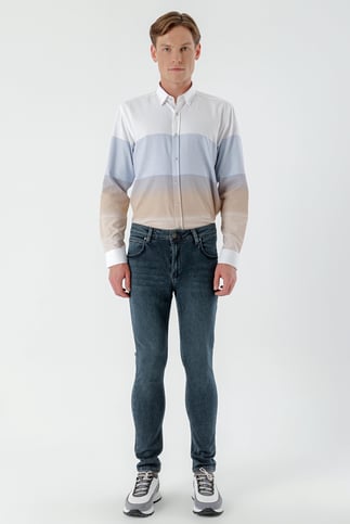 Morven Erkek KAHVE Denim Slim Fit Jean Kot Pantolon