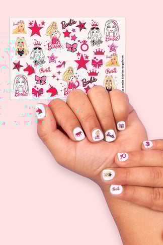 Pembe  Barbie Kız Çocuk Tırnak Sticker