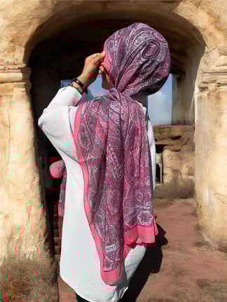 BAŞTACI SOFT ETNİK 0181 PEMBE ŞAL