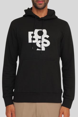 Boss Kapüşonlu Erkek Sweatshirt Siyah