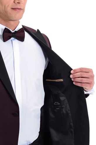 Morven Erkek Bordo Broadway Slim Fit Damatlık Takım Elbise