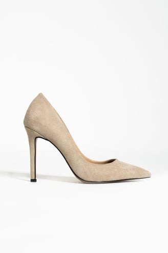 Limar Krem Süet Topuklu Kadin Stiletto