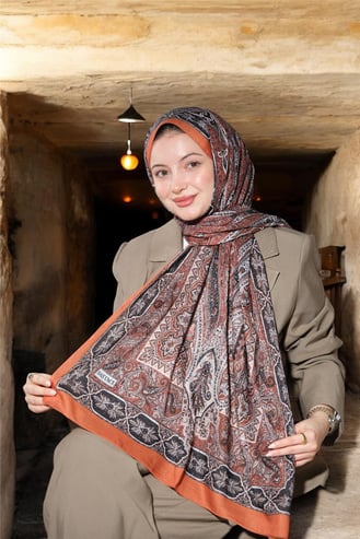 BAŞTACI SOFT ETNİK 0181 CAMEL ŞAL