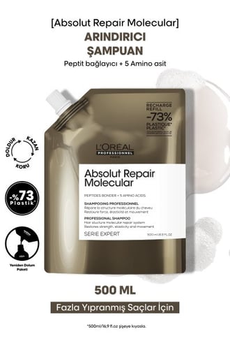 LOreal Professionnel Absolut Repair Molecular Shampoo 500ml Refill