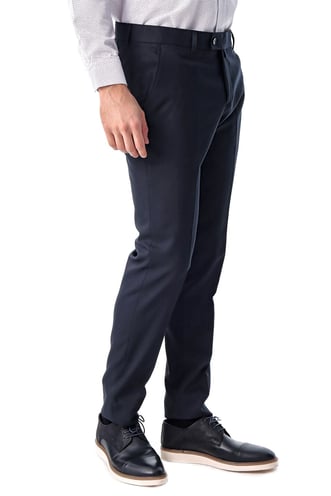 Morven Erkek Lacivert Jakarlı Slim Fit Yan Cep Kumaş Pantolon