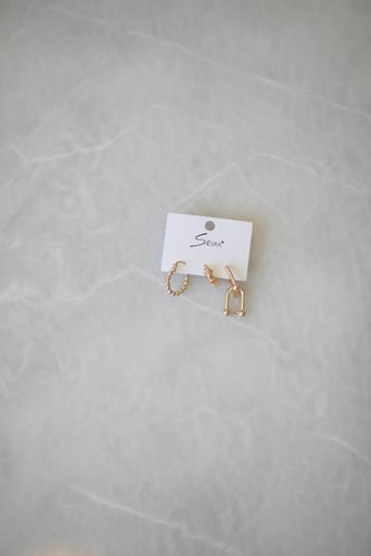 Amend Üçlü Set Küpe Gold