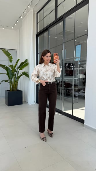 Brown Kahve Kemerli Jean Kahverengi