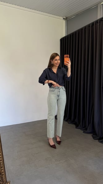 Diamond Taşlı Jean Buz Mavisi