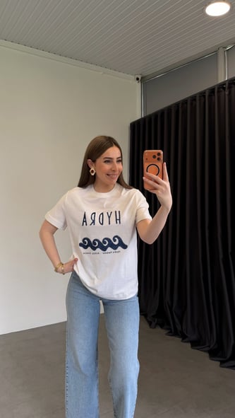 Hydra Dalgalı T-shirt Beyaz