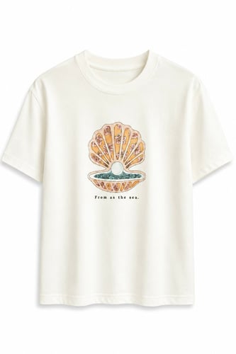 İstiridye T-shirt Ekru