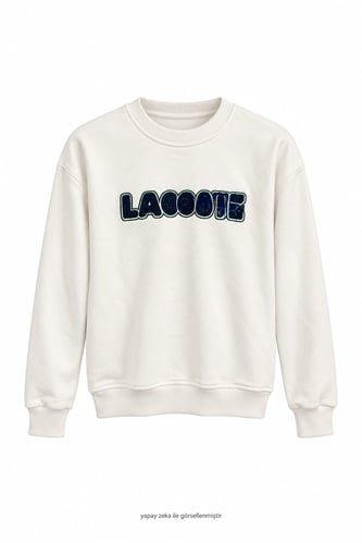 Kabartma Yazılı Lcs Sweatshirt Ekru