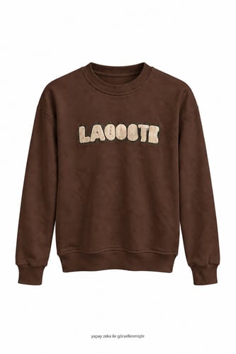 Kabartma Yazılı Lcs Sweatshirt Kahverengi