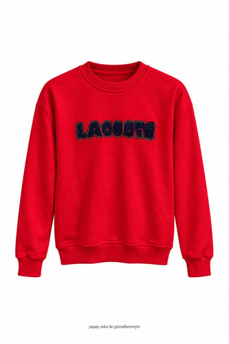 Kabartma Yazılı Lcs Sweatshirt Kırmızı