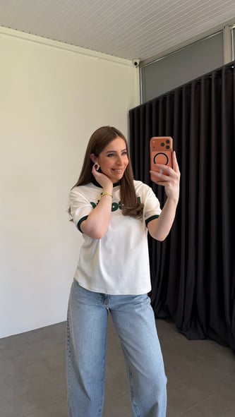 Koste Baskılı T-shirt Yeşil