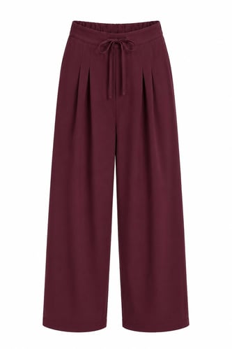 Novra Geniş Paçalı Pantolon Bordo