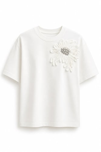 Sunflower Taşlı T-shirt Ekru