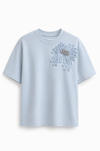 Sunflower Taşlı T-shirt Mavi