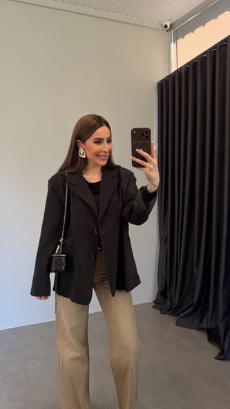 Svart Blazer Ceket Siyah