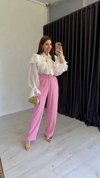 Angola Pantolon Pembe