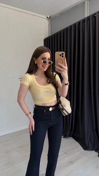 Fitilli Crop Sarı